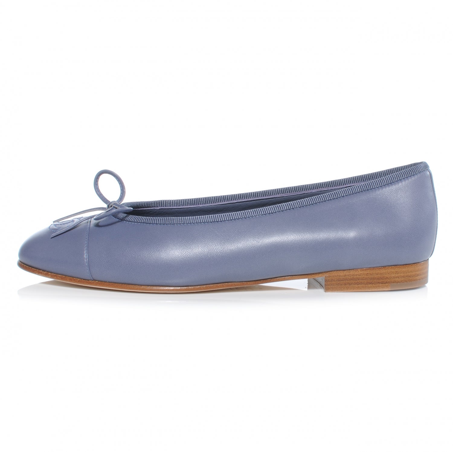 Chanel Leather Classic CC Ballet Flats 38.5 Lavender 1 of 8