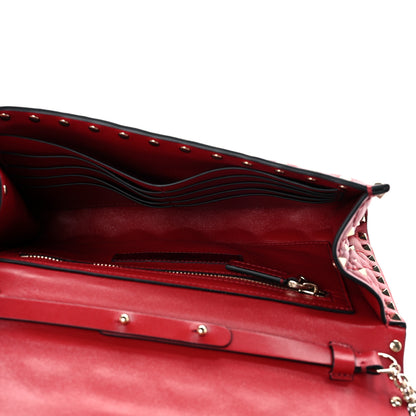 Valentino Garavani Nappa Rockstud Spike Wallet on Chain Rubino 5 of 8