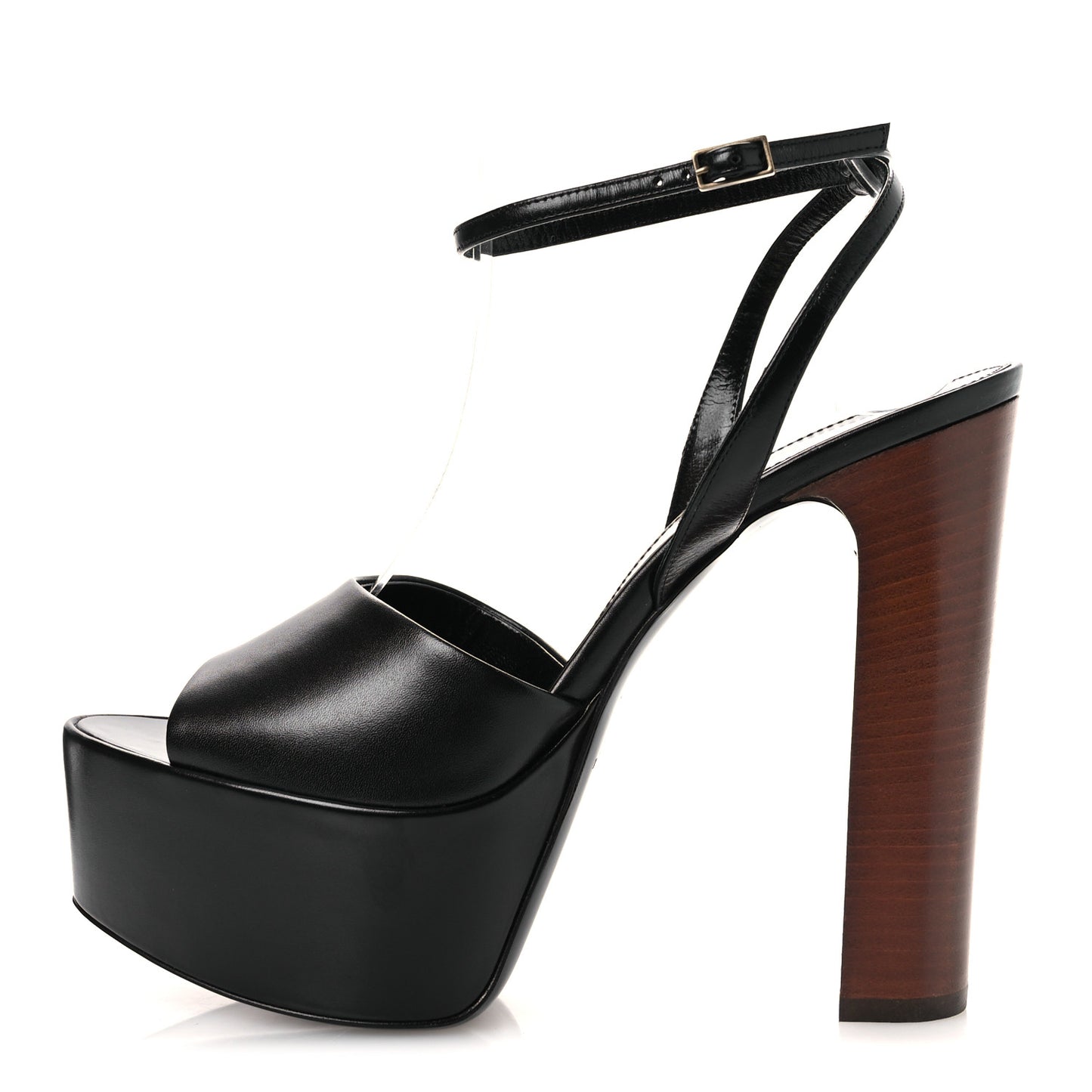 Vitello Krisstal Jodie 95 Platform Sandals 38.5 Black