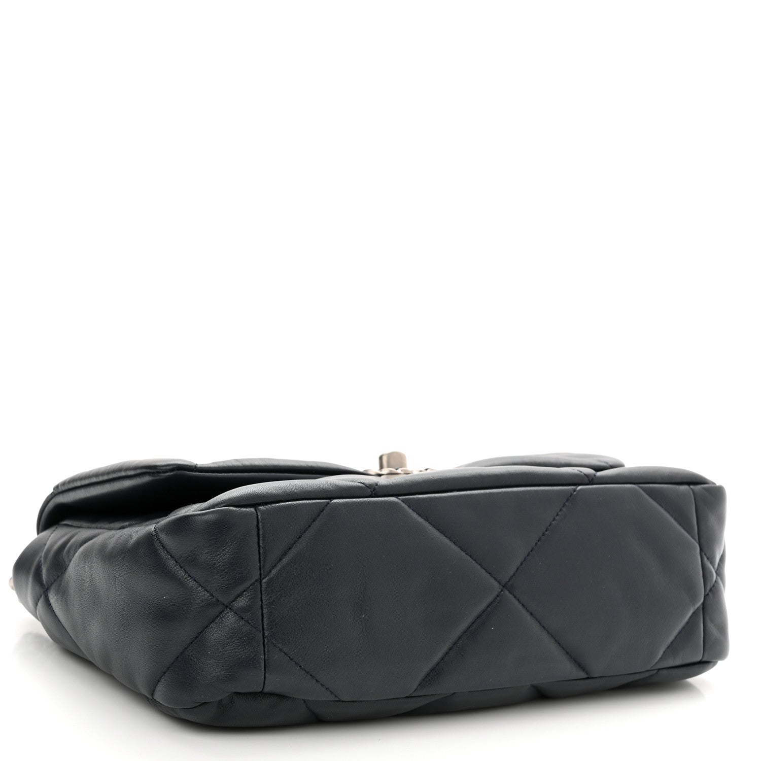 Chanel Goatskin Quilted Medium Chanel 19 Flap Navy Blue 4 of 10