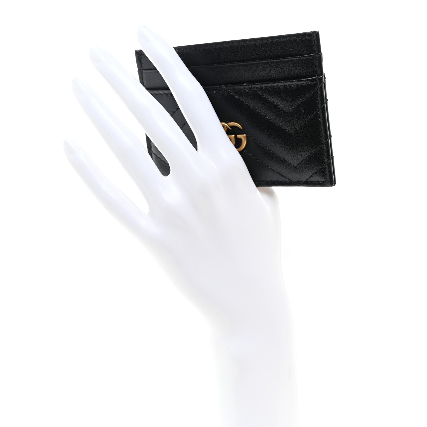 Gucci Calfskin Matelasse GG Marmont Card Holder Black 2 of 8