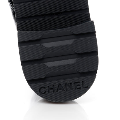 Chanel Shiny Lambskin Quilted Lace Up Combat Boots 39 Black 6 of 10