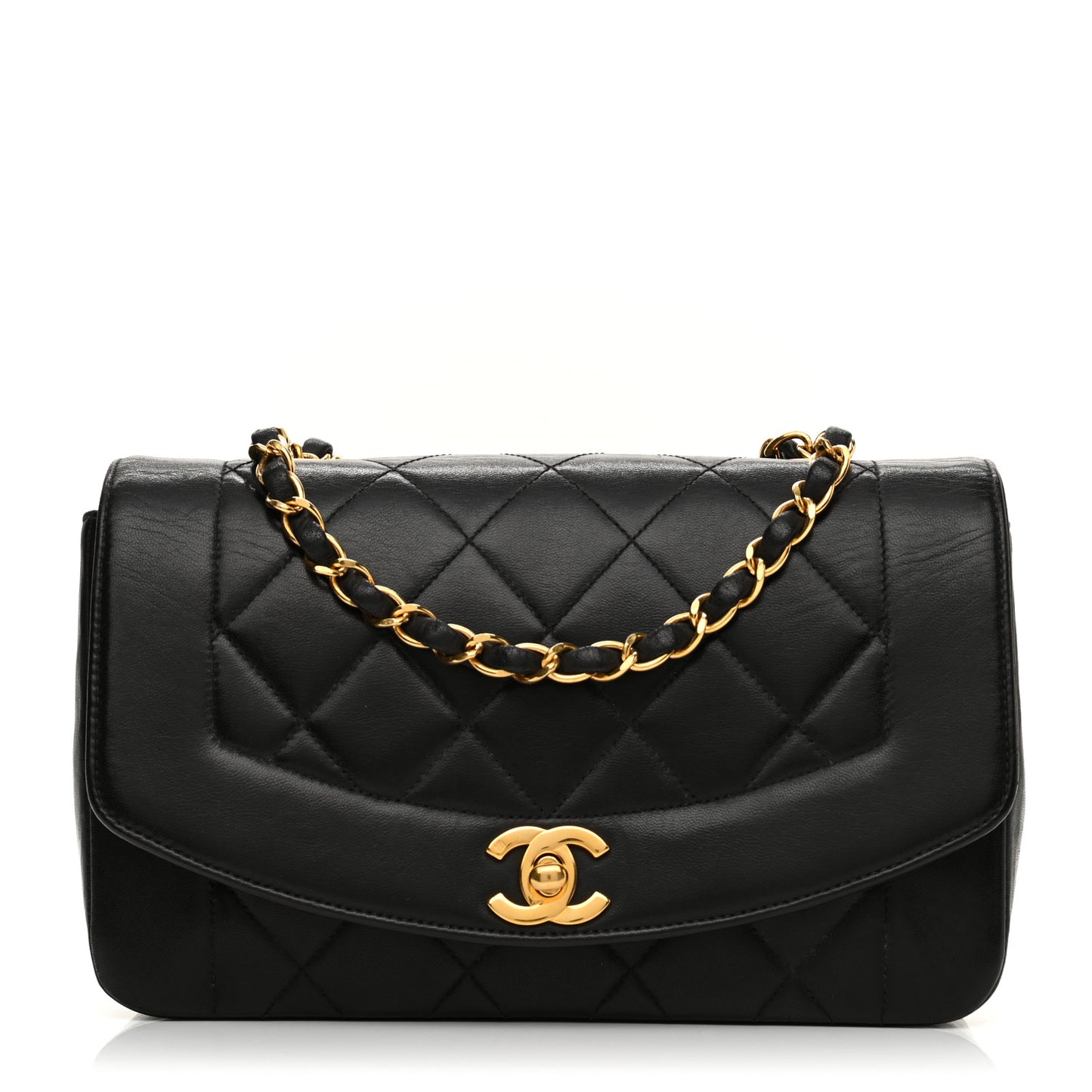 Lambskin Quilted Small Single Flap Black