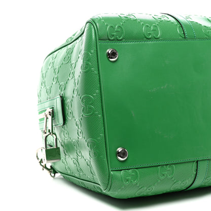 Gucci Calfskin GG Tennis Embossed Duffle Bag New Shamarock 8 of 9