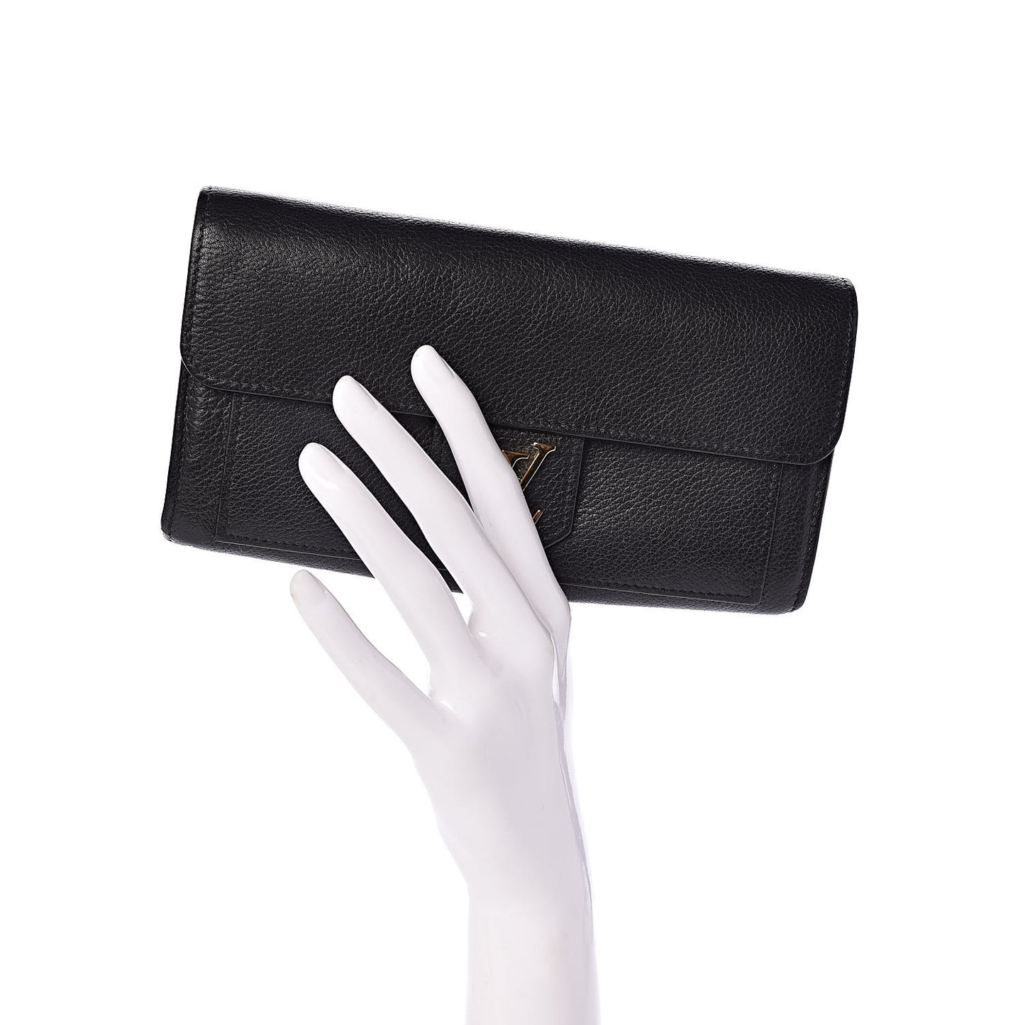 Calfskin Lockme Wallet Black