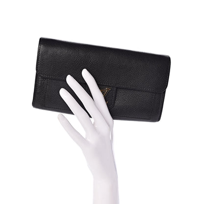 Louis Vuitton Calfskin Lockme Wallet Black 2 of 10
