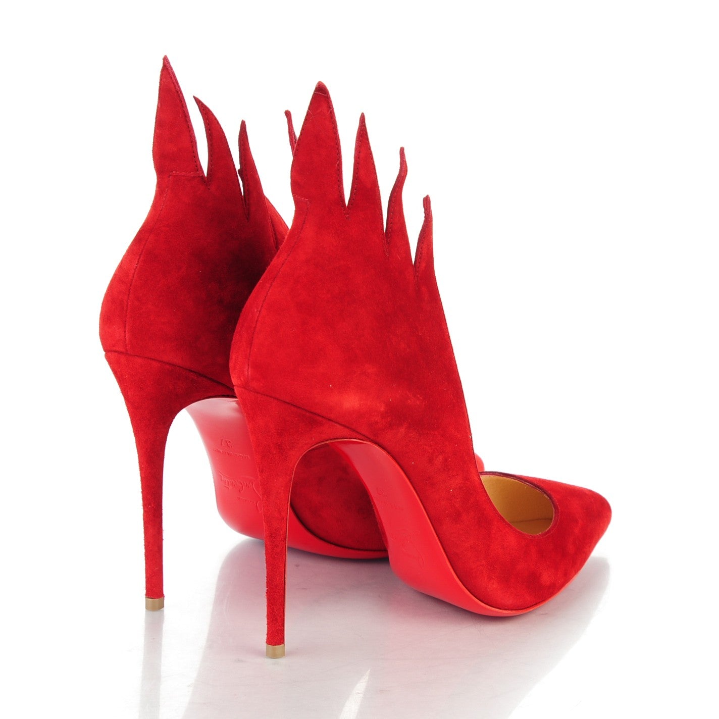 Christian Louboutin Suede Victorina 100 Pumps 37 Carmin 4 of 7