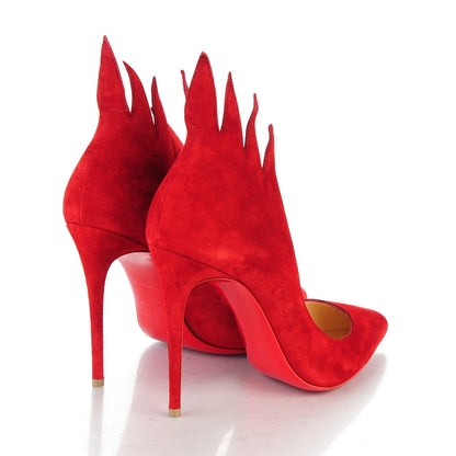 Christian Louboutin Suede Victorina 100 Pumps 37 Carmin 4 of 7
