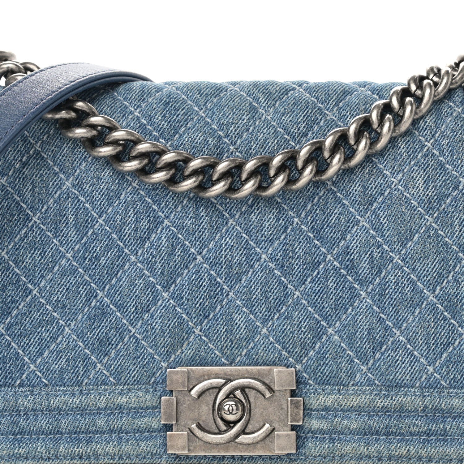 Chanel Denim Quilted Medium Boy Flap Blue 8 of 13