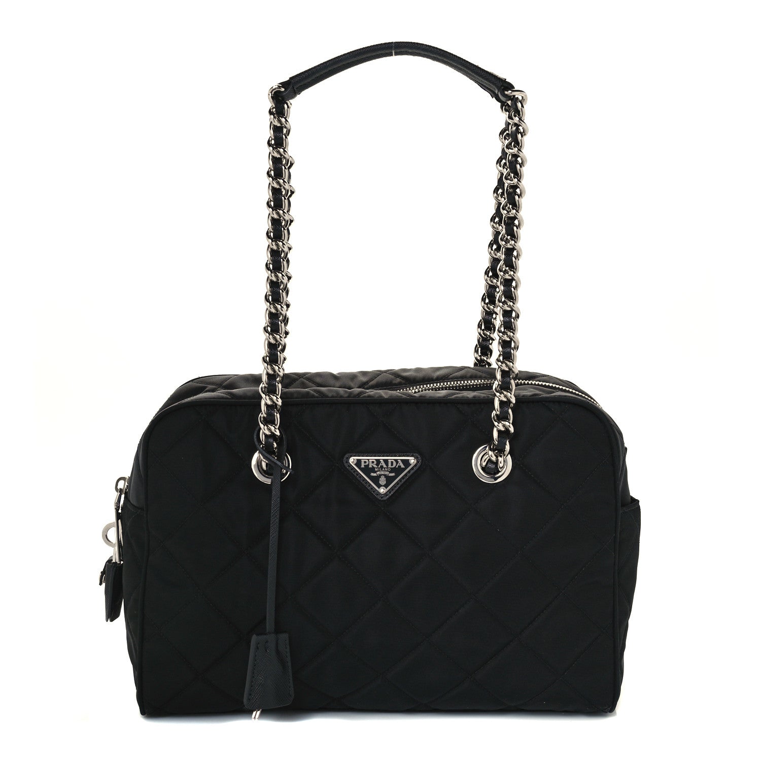 Prada Nylon Tessuto Impuntu Quilted Shoulder Bag Black 1 of 9