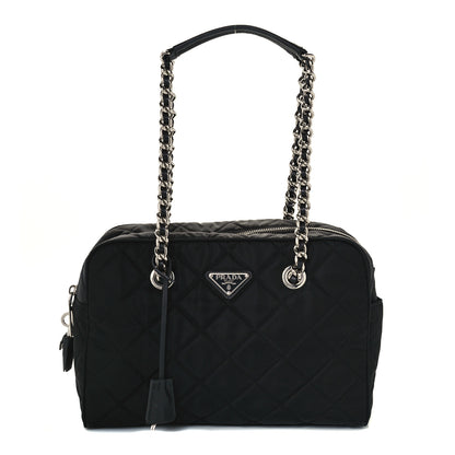 Prada Nylon Tessuto Impuntu Quilted Shoulder Bag Black 1 of 9