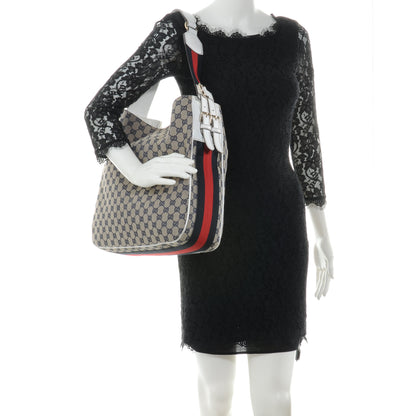 Gucci Monogram Medium Heritage Shoulder Bag Navy 2 of 7