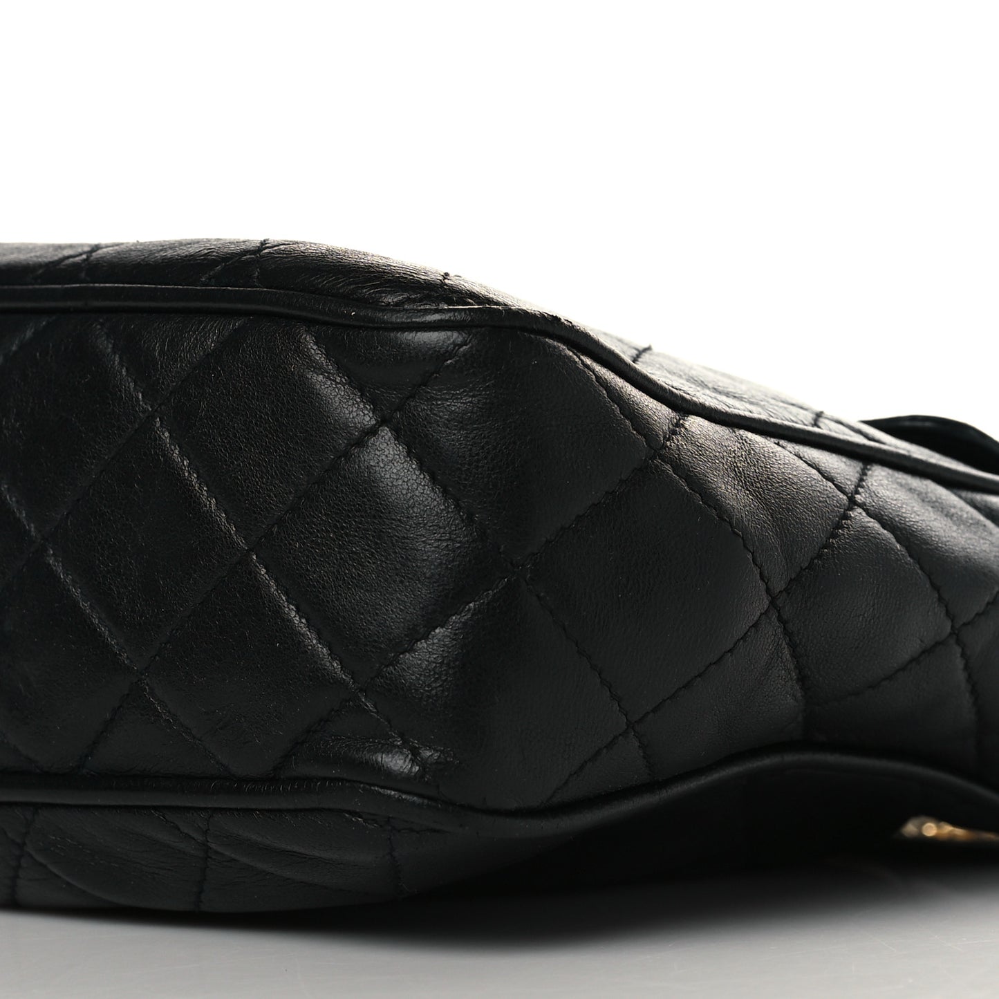 Lambskin Quilted CC Tassel Camera Case Black