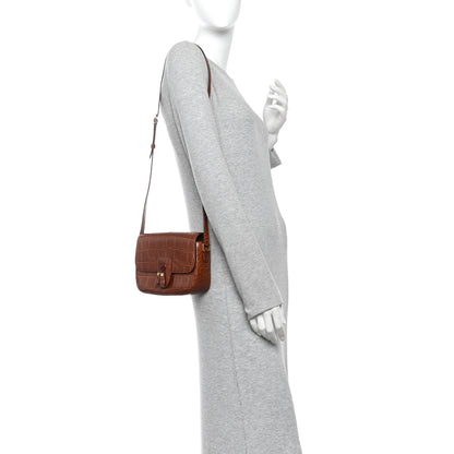 Celine Calfskin Crocodile Embossed Medium Tassel Bag Tan 2 of 9