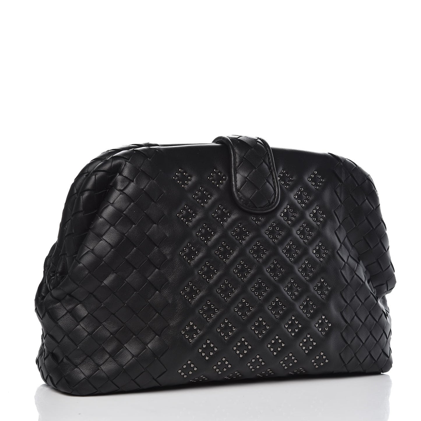 Nappa Intrecciato Studded The Lauren 1980 Clutch Black
