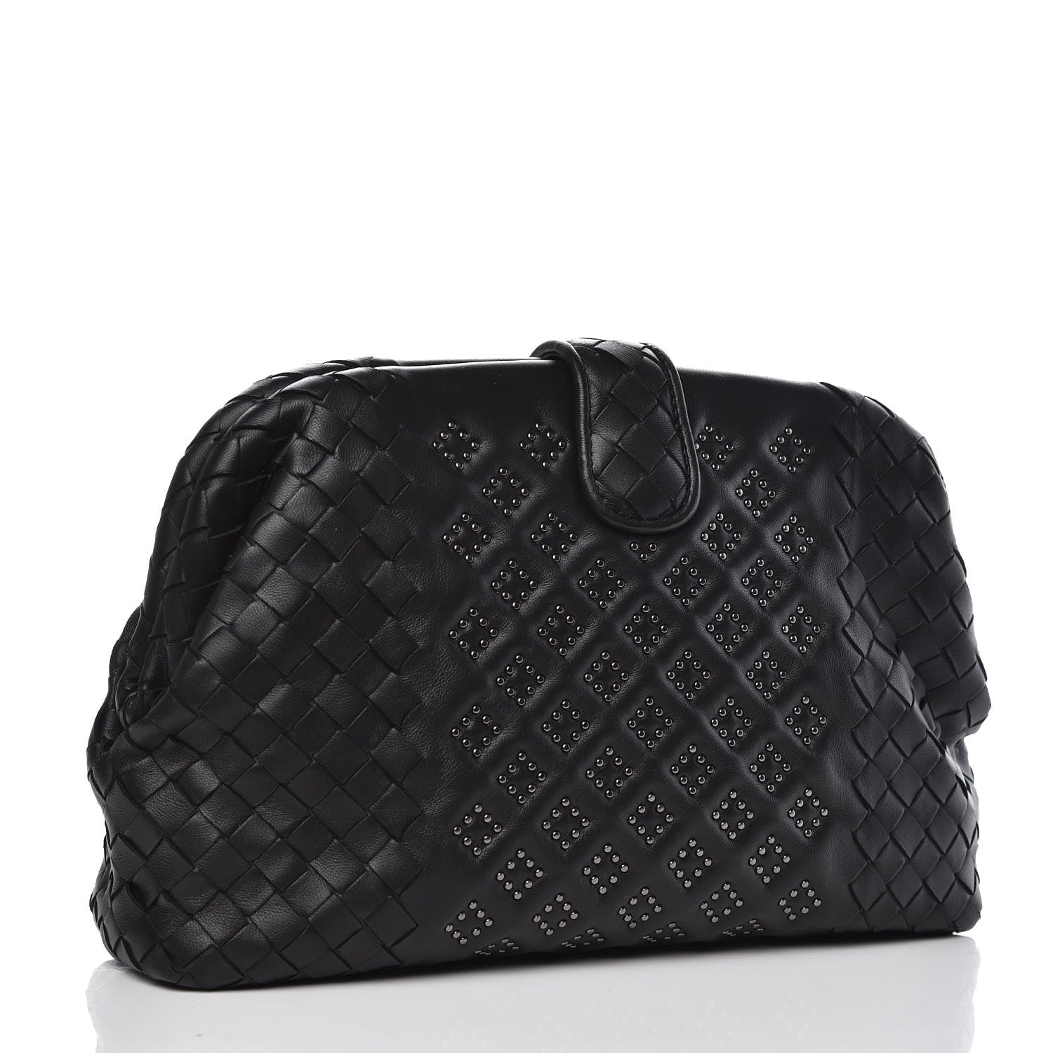 Bottega Veneta Nappa Intrecciato Studded The Lauren 1980 Clutch Black 3 of 8