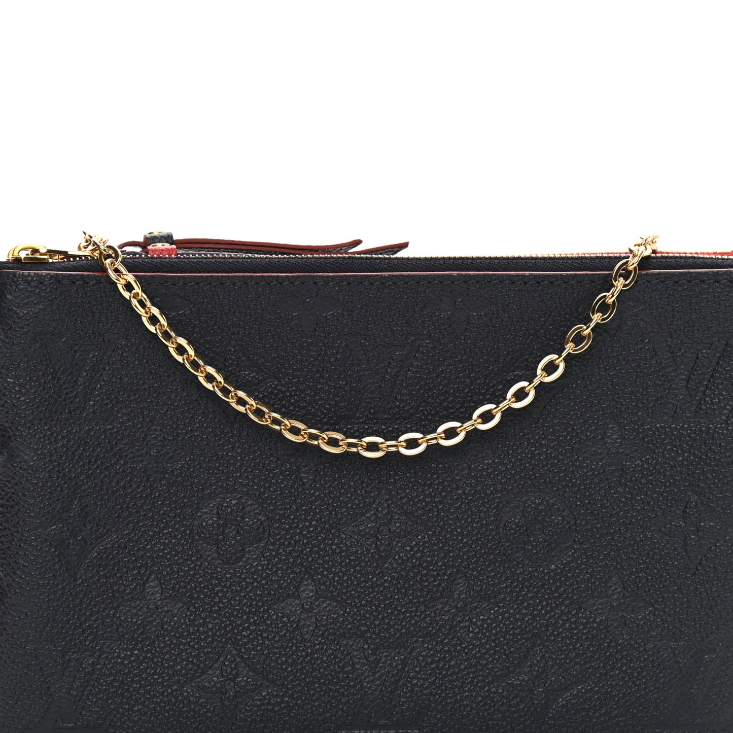 Empreinte Double Zip Pochette Marine Rouge