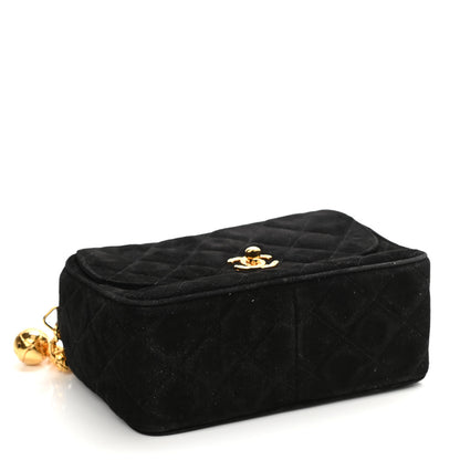 Chanel Suede Quilted CC Camera Case Black 3 of 10