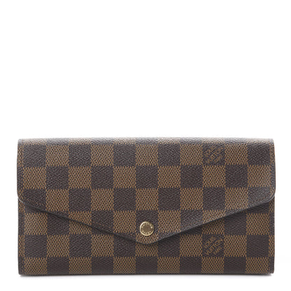 Louis Vuitton Damier Ebene Sarah Wallet NM Rose Ballerine 1 of 5