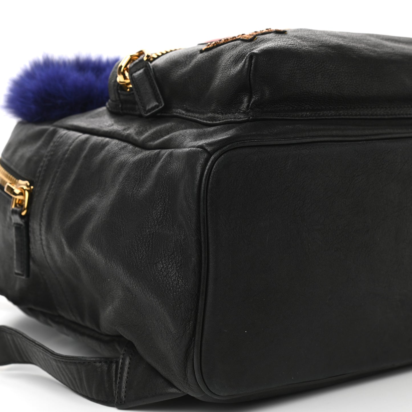 Lambskin Fox Fur Medium Stark Insignia Backpack Black