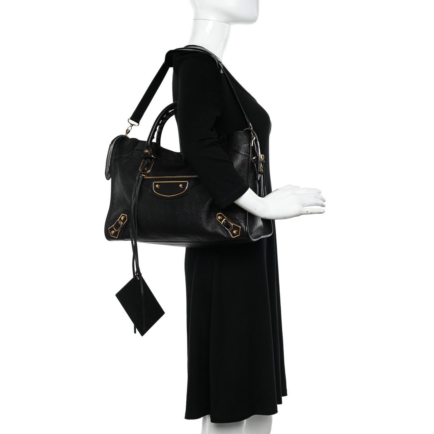 Balenciaga Chevre Gold Metallic Edge Hardware City Black 2 of 11