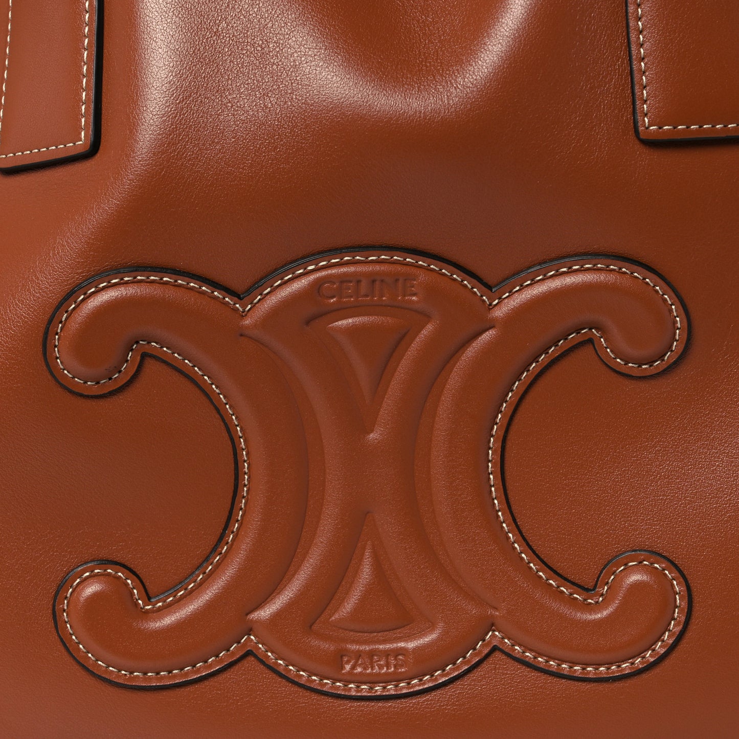 Smooth Calfskin Cuir Triomphe Cabas Drawstring Tan