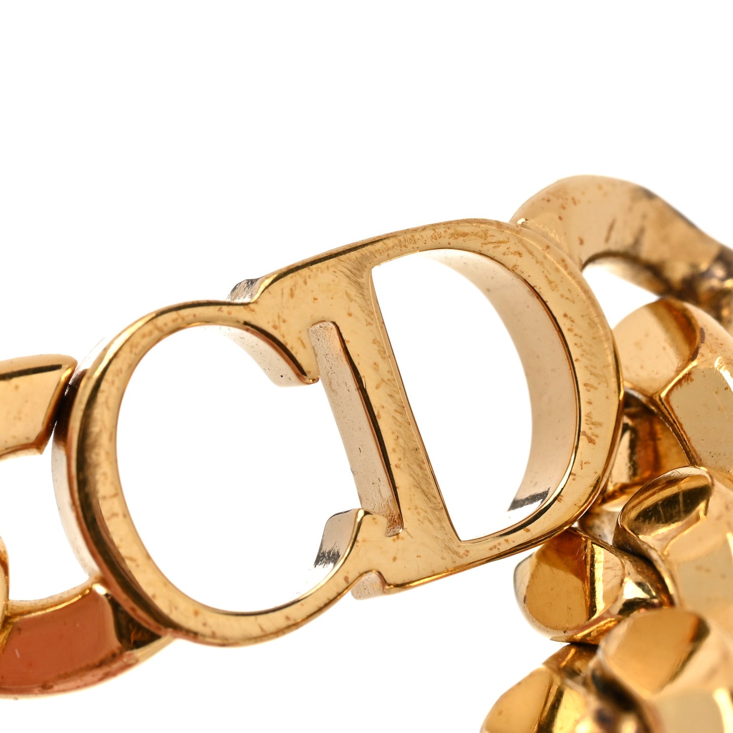 Brass CD Icon Chain Bracelet Gold