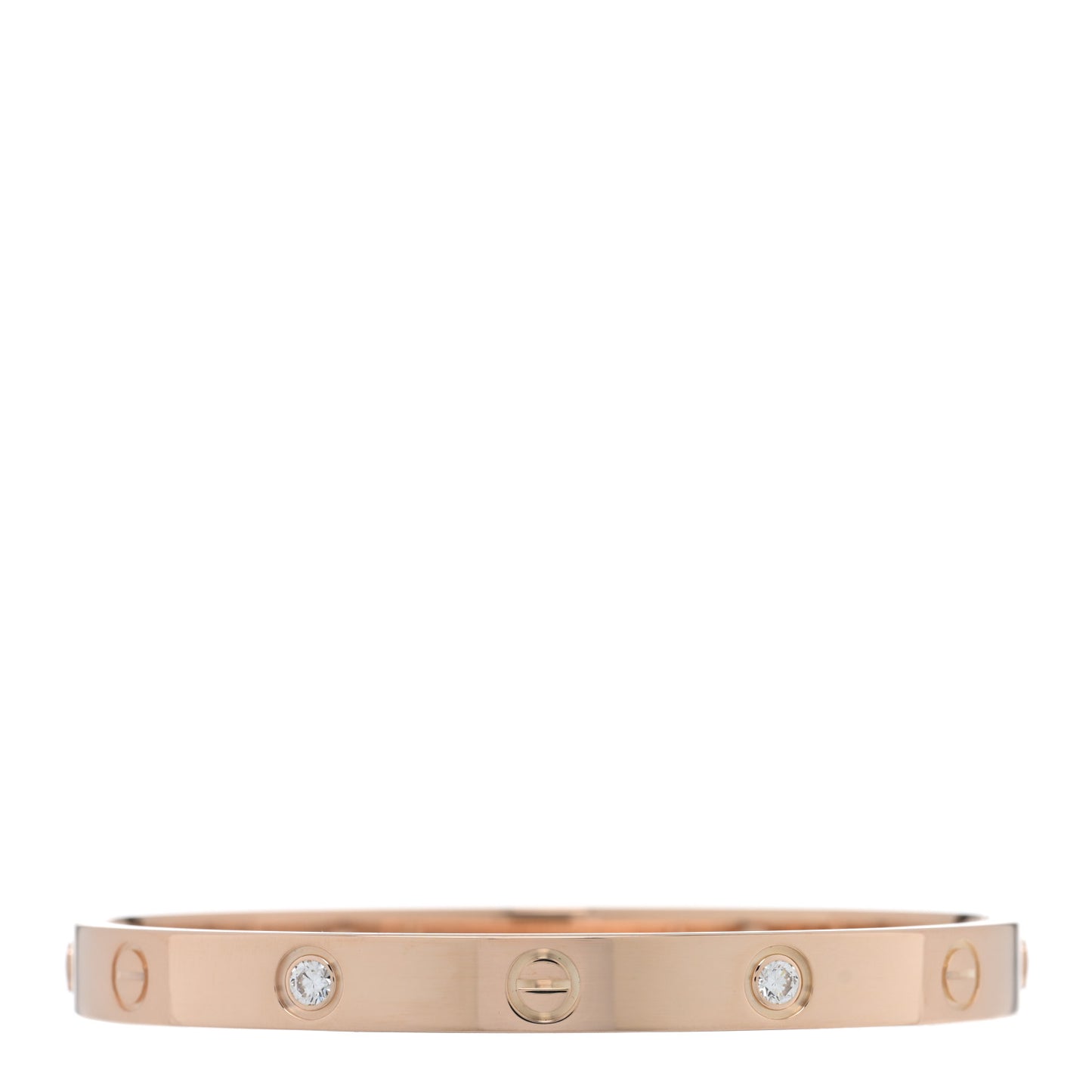 18K Pink Gold 4 Diamond LOVE Bracelet 17