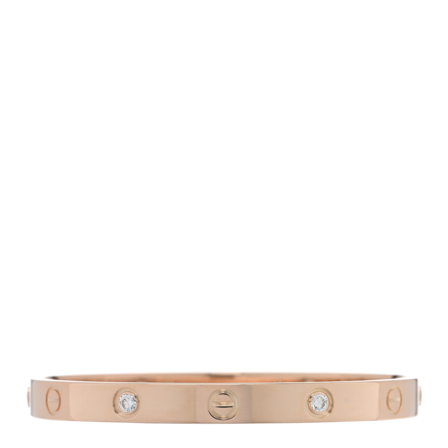 Cartier 18K Pink Gold 4 Diamond LOVE Bracelet 17 1 of 6