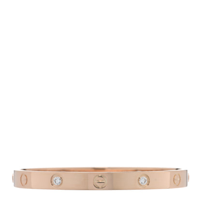Cartier 18K Pink Gold 4 Diamond LOVE Bracelet 17 1 of 6