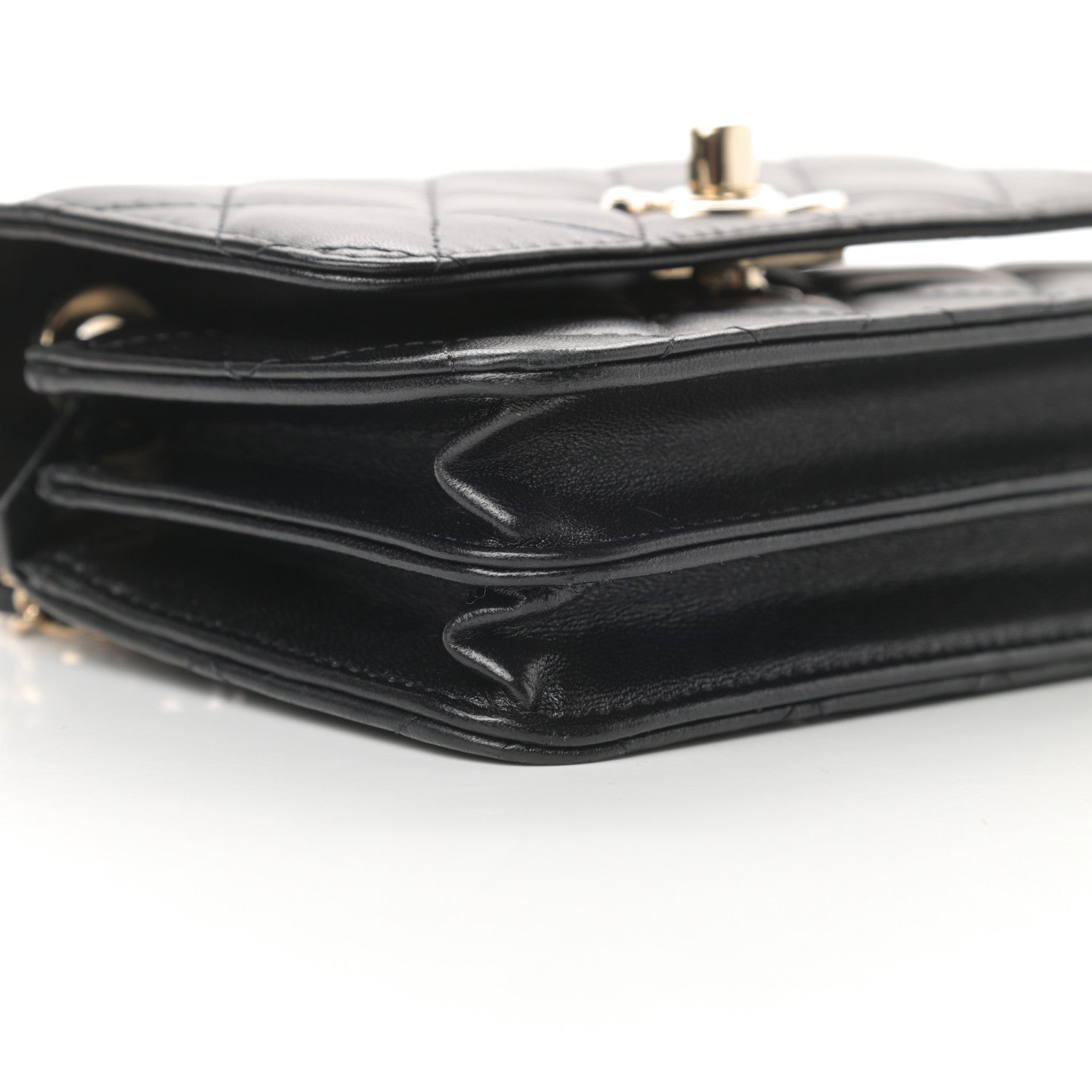 Chanel Lambskin Quilted Mini Trendy CC Wallet On Chain WOC Black 9 of 13