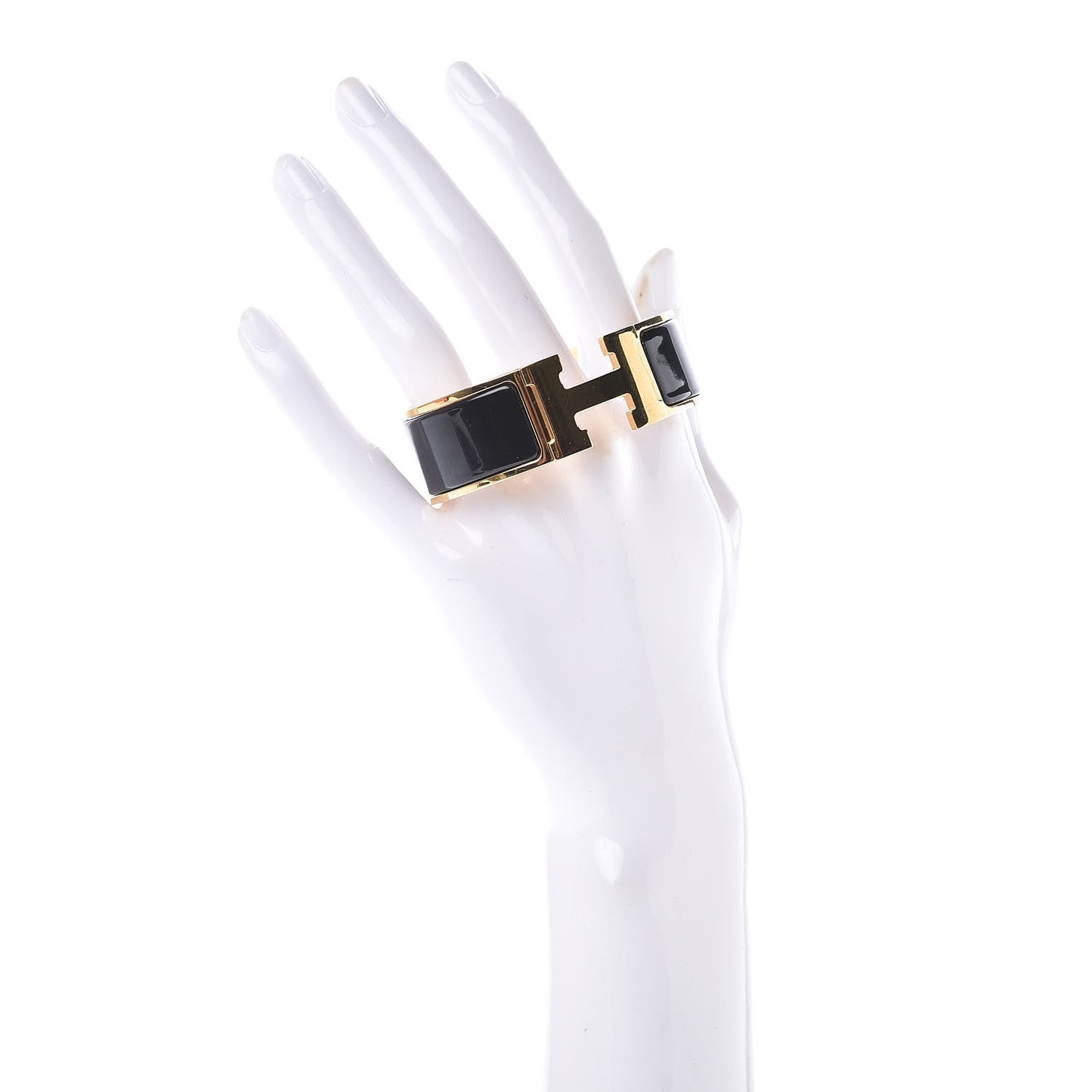 Enamel Wide Clic Clac H Bracelet PM Black