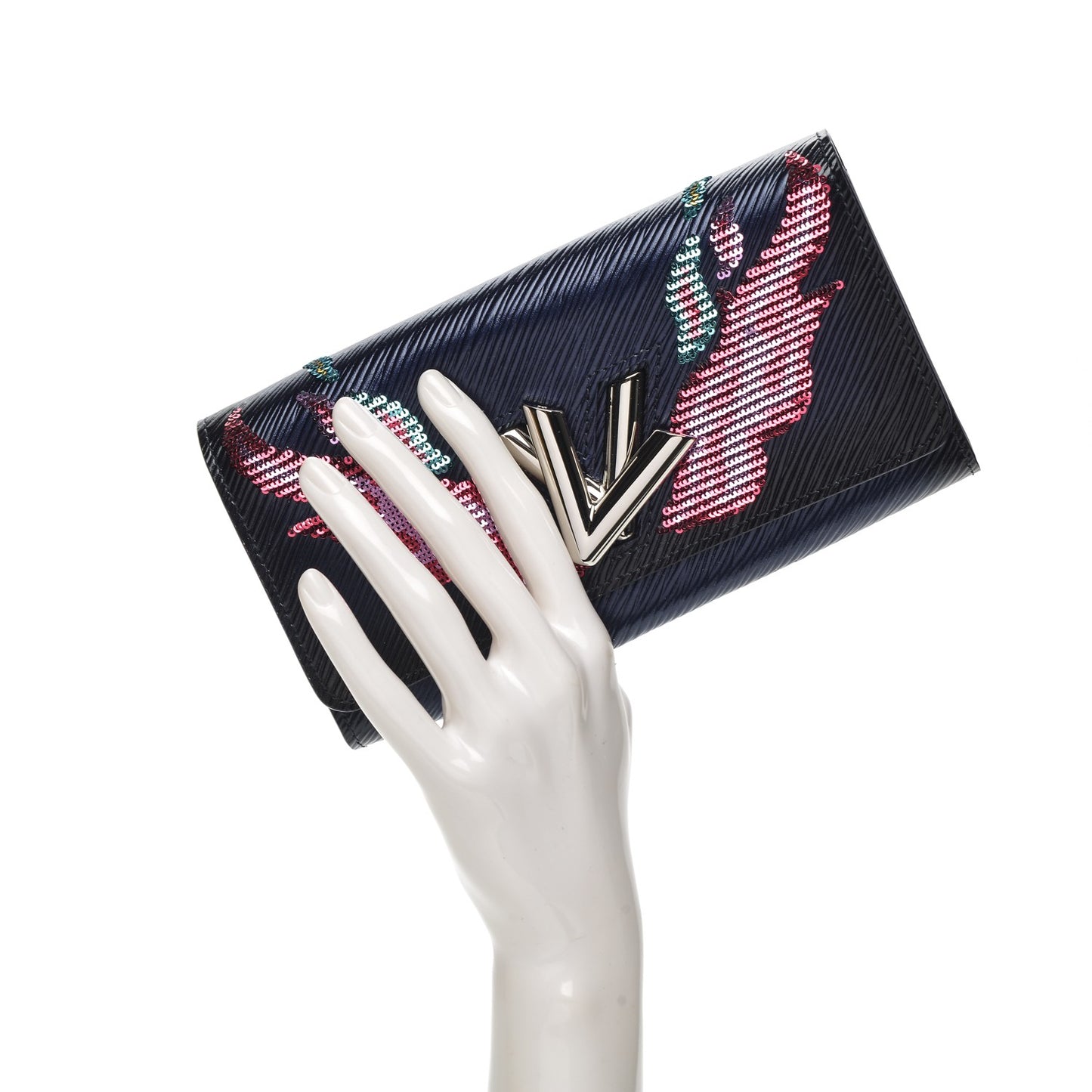 Epi Sequins Flame Twist Wallet Indigo