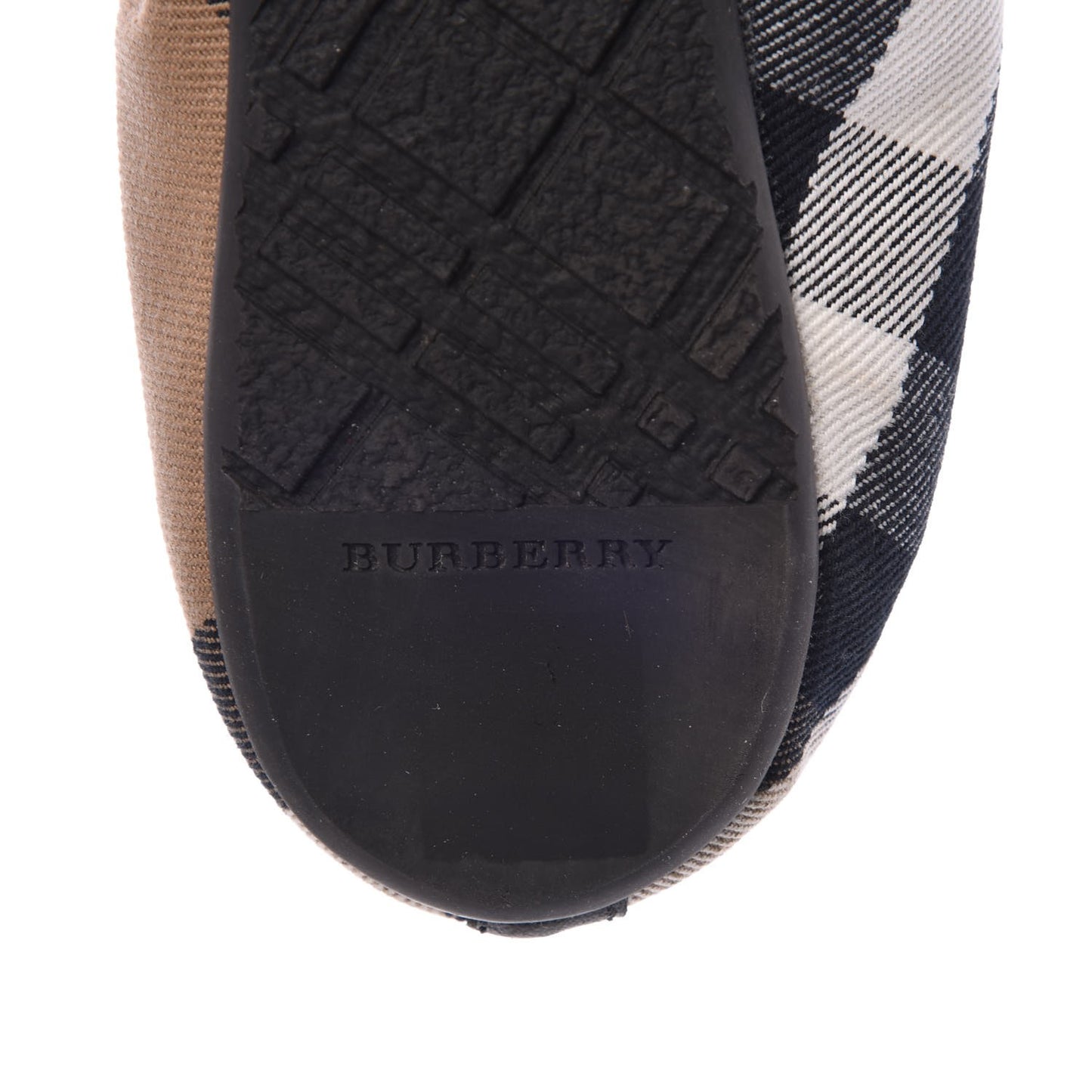 Nova Check Buckle Elastic Ballerina Flats 40 Black