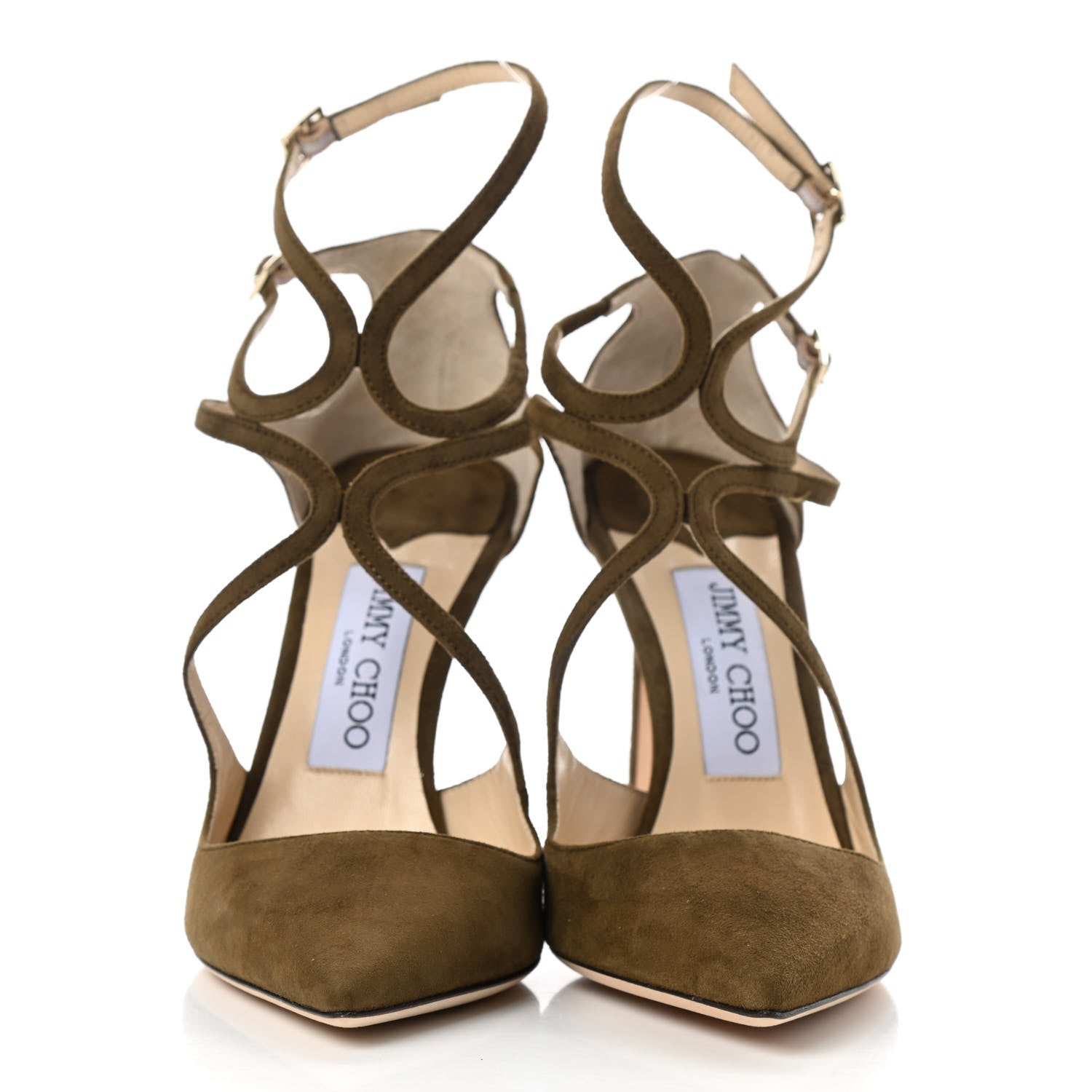 Jimmy Choo Suede Lancer 100 Pumps 36 Olive 2 of 8