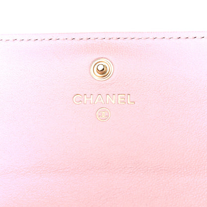 Chanel Shiny Goatskin Quilted Chanel 19 Flap Wallet Pink 6 of 8