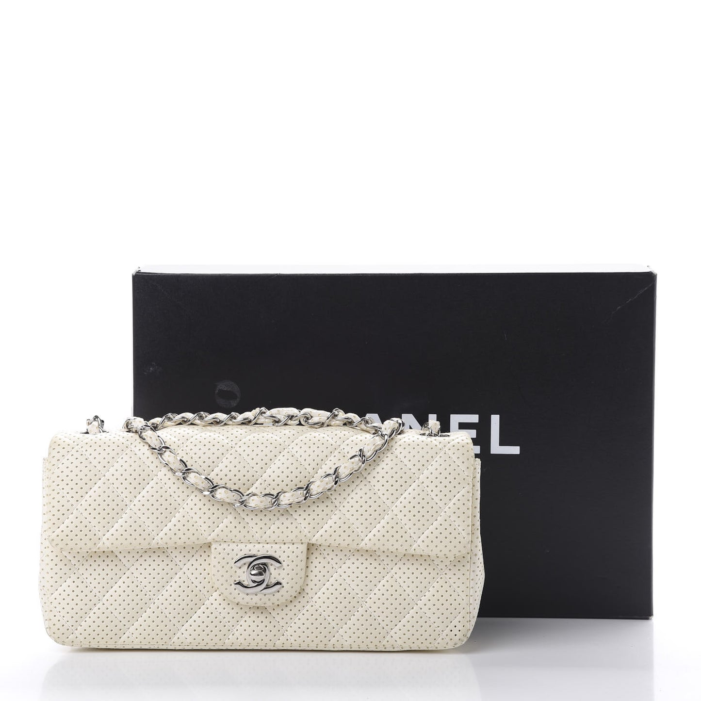 Lambskin Perforated East West Flap White