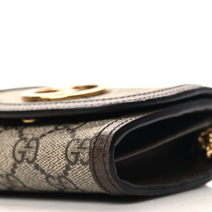 Gucci GG Supreme Monogram Textured Dollar Calfskin Medium Blondie Chain Wallet Beige Ebony New Acero 10 of 10