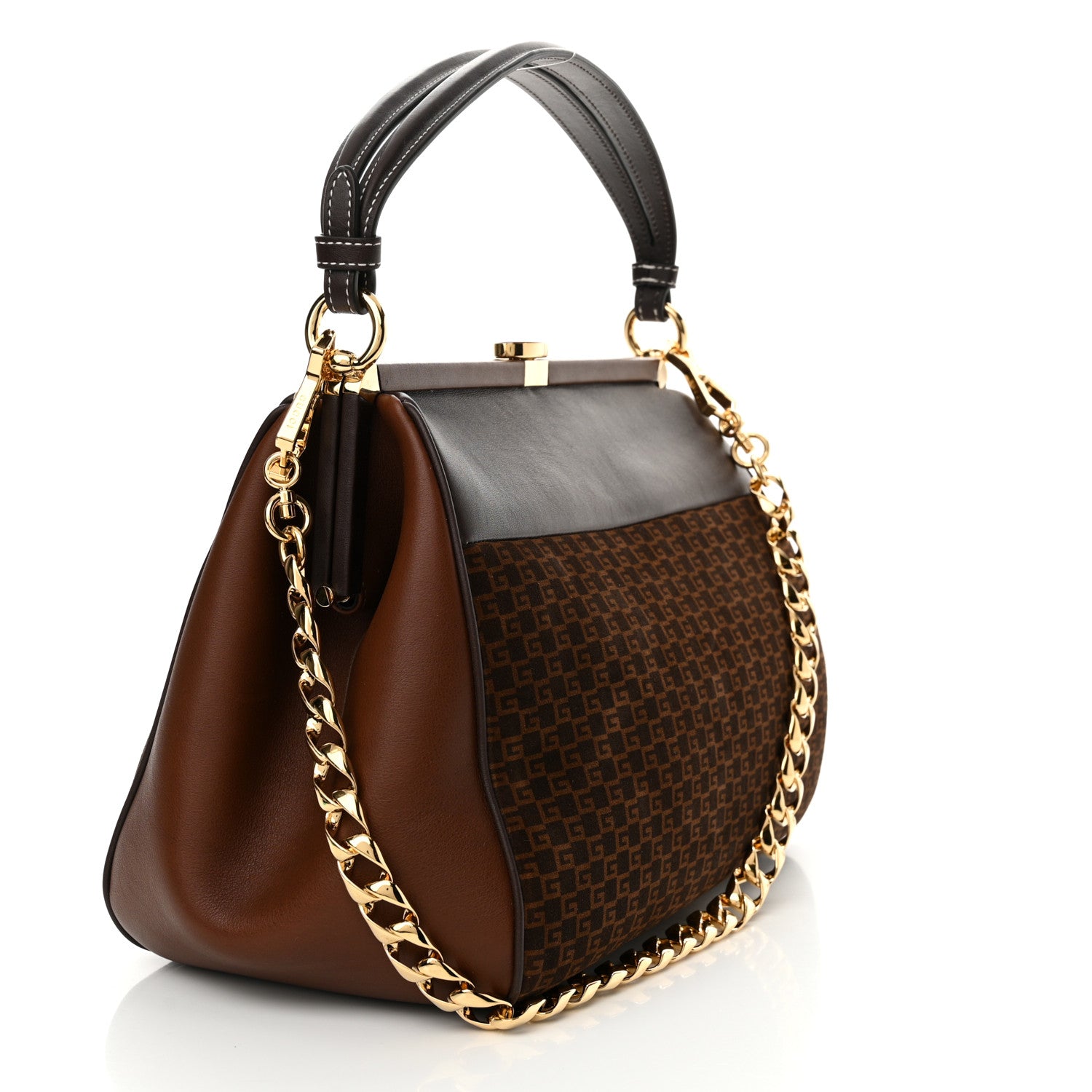 Gucci Suede GG Monogram Mini Virgo Tote Brown 3 of 10