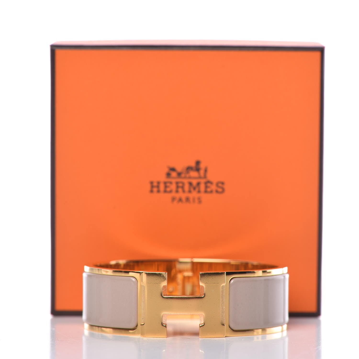 Hermes Enamel Wide Clic Clac H Bracelet GM Marron Glace 6 of 6