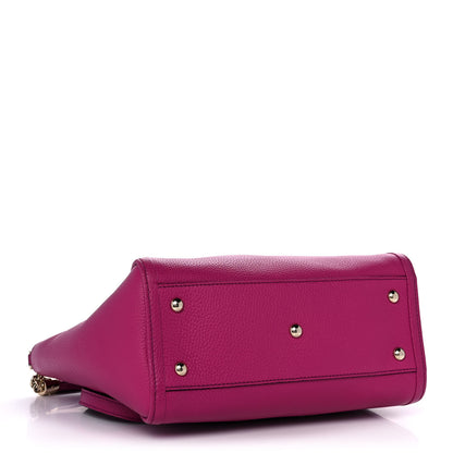 Gucci Pebbled Calfskin Small Soho Top Handle Bag Bright Bougainvillea 3 of 10
