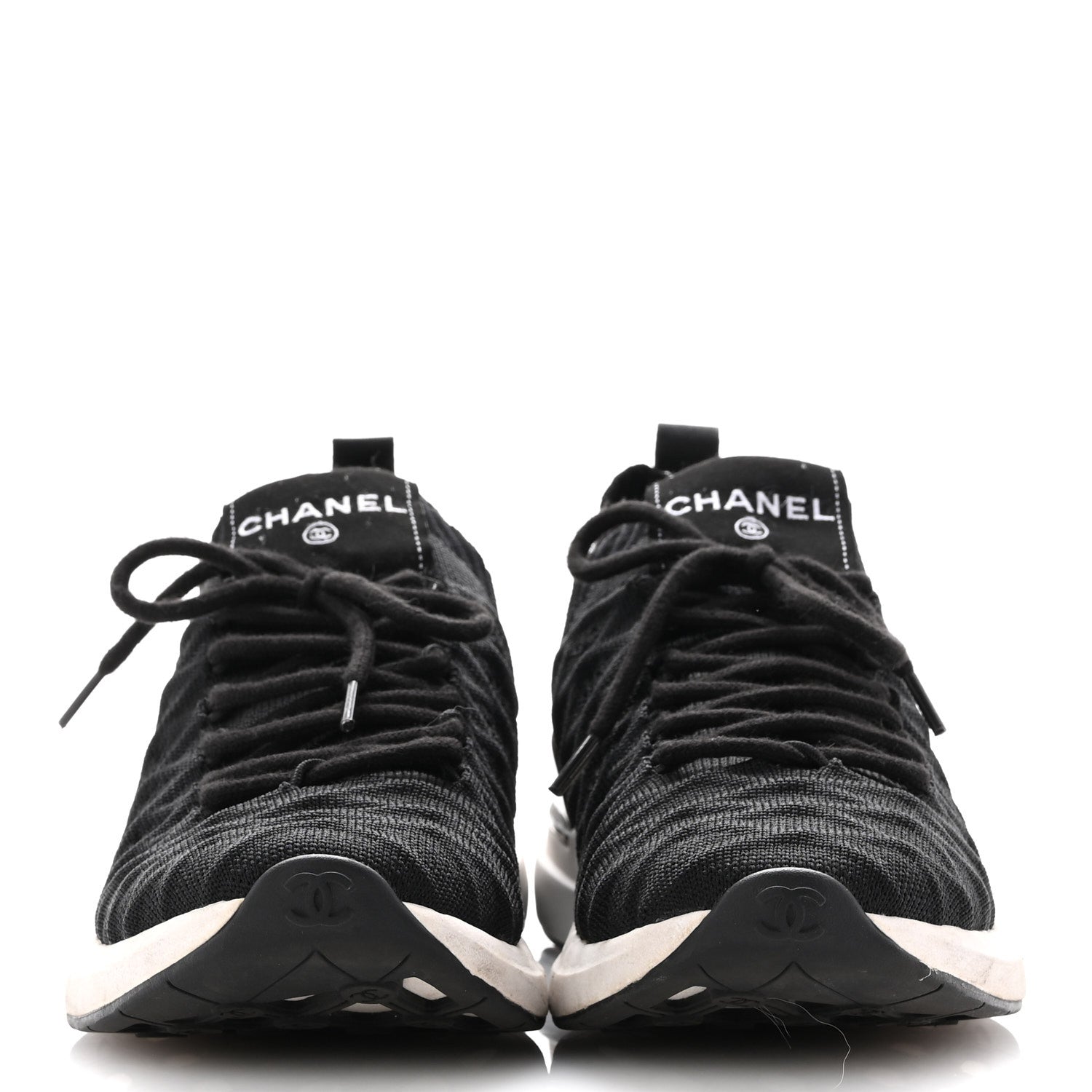 Chanel Fabric Logo Sneakers 36.5 Black 3 of 11