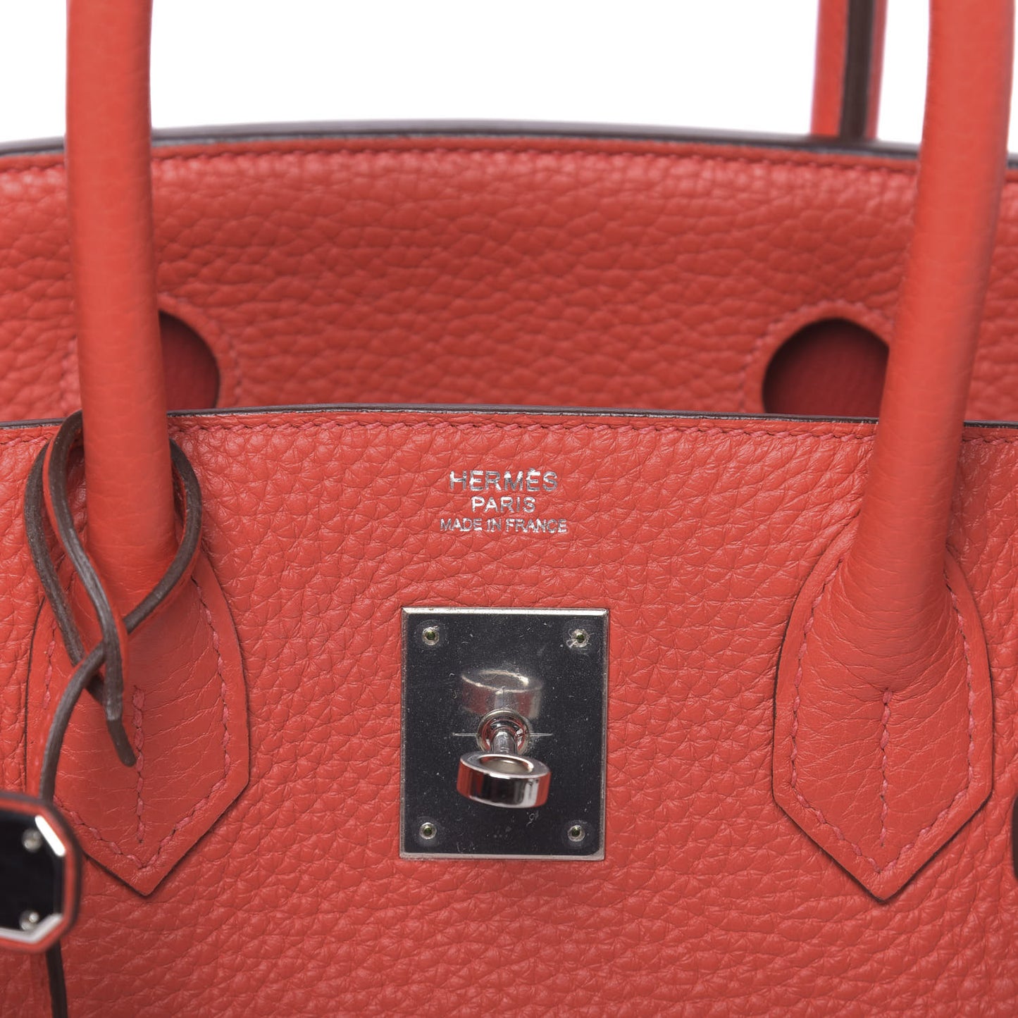 Taurillon Clemence Birkin 30 Rouge Pivoine
