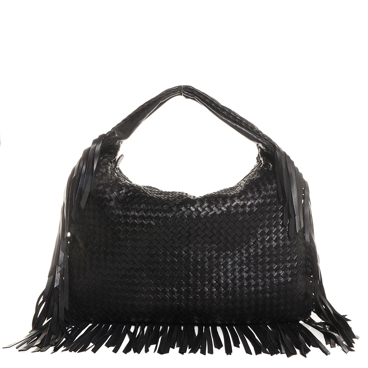 Bottega Veneta Nappa Intrecciato Veneta Maxi Fringed Hobo Nero Black 1 of 9