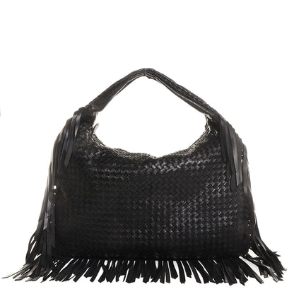 Bottega Veneta Nappa Intrecciato Veneta Maxi Fringed Hobo Nero Black 1 of 9