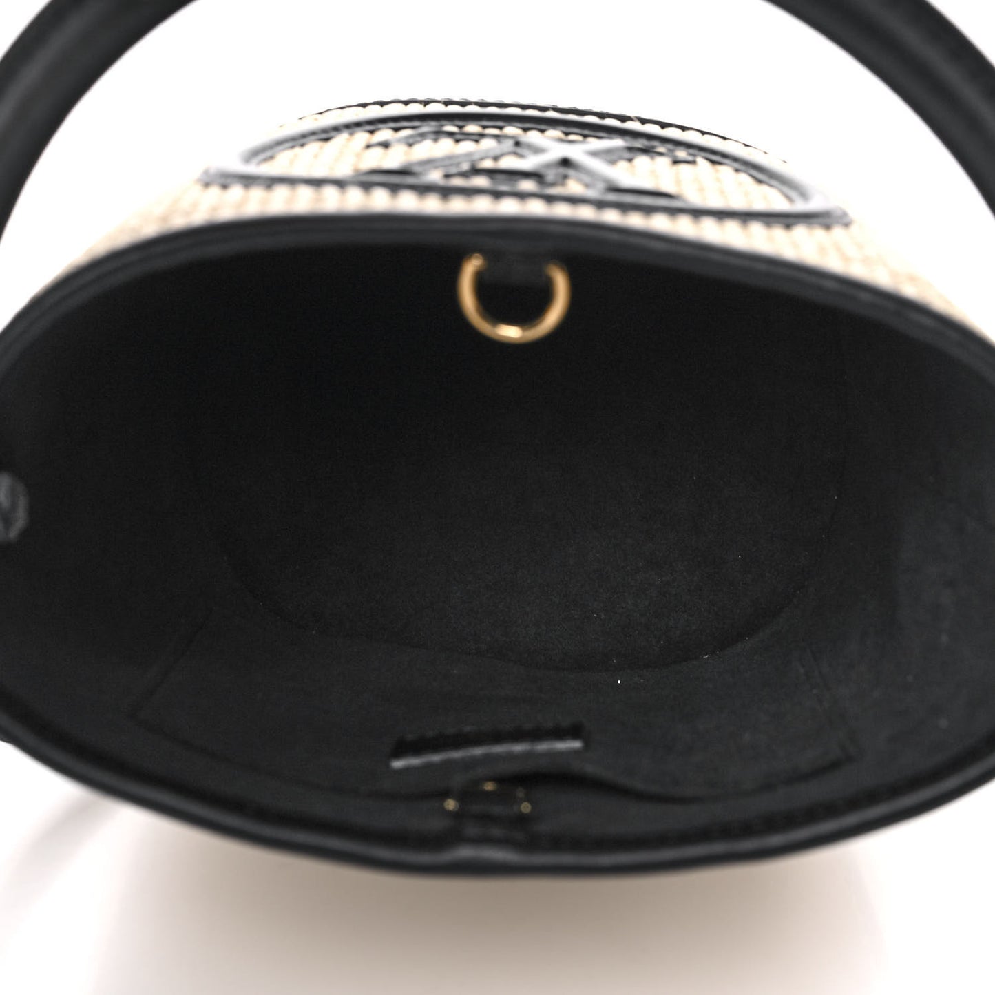 Raffia Petit Bucket Black