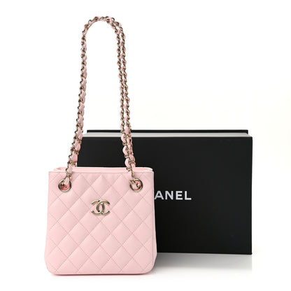 Chanel Caviar Quilted Mini Bucket Bag Pink 11 of 11