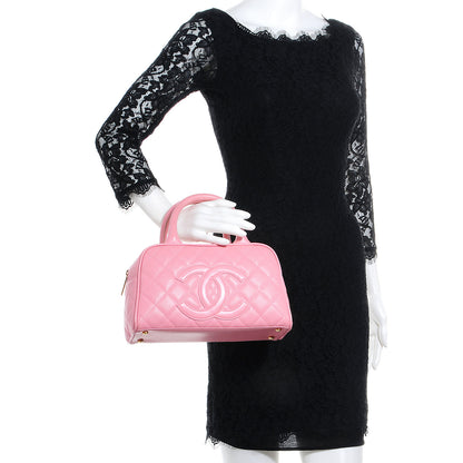 Chanel Caviar Quilted Small Bowler Pink 2 of 8