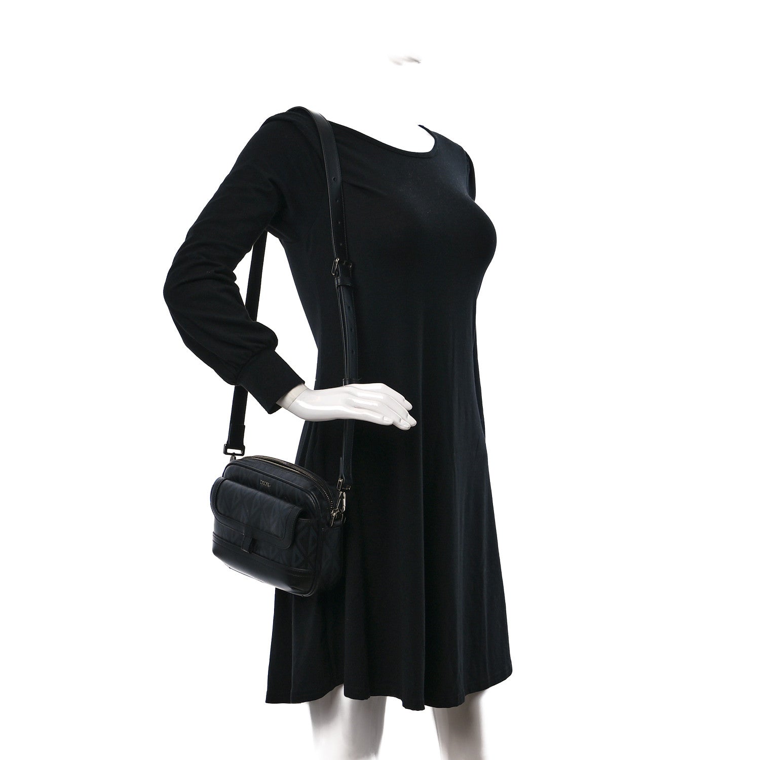 Christian Dior Coated Canvas CD Diamond Hit The Road Messenger Black 2 of 11