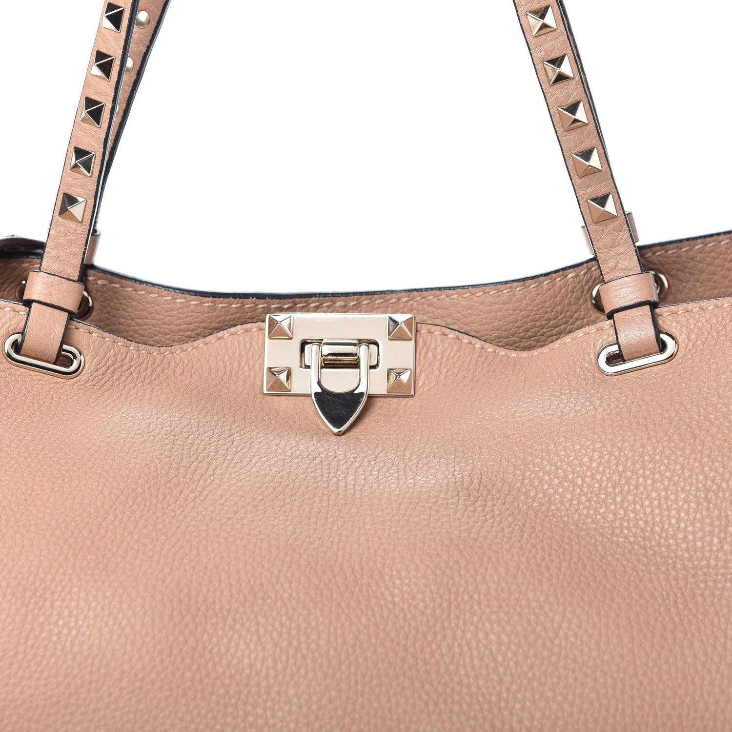 Valentino Garavani Pebbled Calfskin Medium Rockstud Tote Skin Sorbet 9 of 9